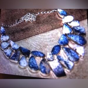 Dendritic Opal Stamped 925 Sterling Silver Necklace